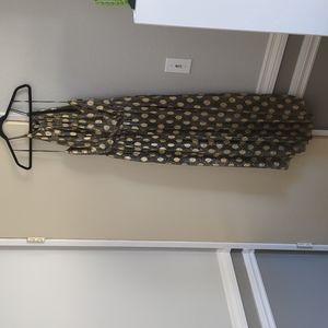 Long halter top dress from Anthropologie, Size XL (12/14), black & gold